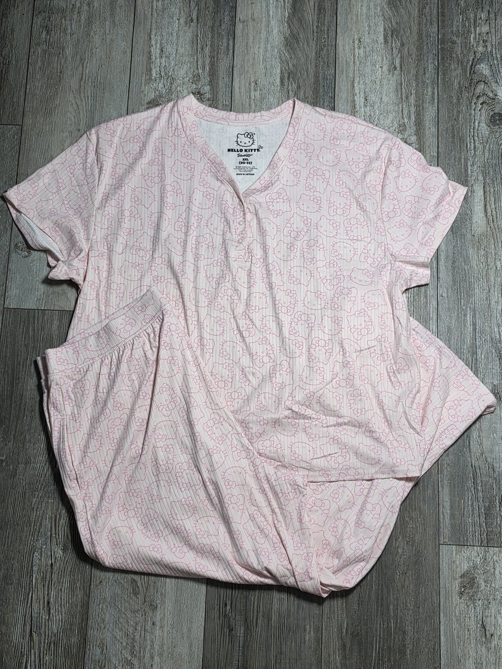 Hello Kitty Ribbed Henley 2-Piece Pajama Set Sz XXL *NWT - Picture 4 of 15